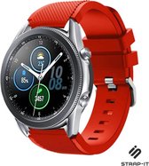 Siliconen Smartwatch bandje - Geschikt voor  Samsung Galaxy Watch 3 45mm siliconen bandje - rood - Strap-it Horlogeband / Polsband / Armband
