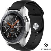 Siliconen Smartwatch bandje - Geschikt voor  Samsung Galaxy Watch sport band 45mm / 46mm - zwart - Strap-it Horlogeband / Polsband / Armband