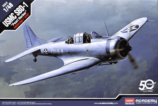 Academy Modelbouwpakket Militaire voertuigen - 12331 USMC SBD-1 -Pearl Harbor- Plastic - 1:48 - Modelbouw