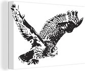 Illustration d'un hibou volant 90x60 cm - Tirage photo sur toile (Décoration murale salon / chambre)