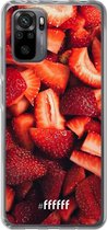 6F hoesje - geschikt voor Xiaomi Redmi Note 10 Pro -  Transparant TPU Case - Strawberry Fields #ffffff