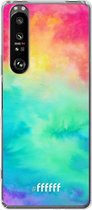 6F hoesje - geschikt voor Sony Xperia 1 III -  Transparant TPU Case - Rainbow Tie Dye #ffffff