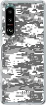 6F hoesje - geschikt voor Sony Xperia 5 III -  Transparant TPU Case - Snow Camouflage #ffffff