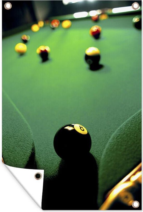 La boule de billard noire est prête à être utilisée. Affiche de jardin  40x60 cm -... | bol.com
