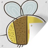 Une illustration d'une affiche de jardin abeille joyeuse 100x100 cm - Toile de jardin / Toile d'extérieur / Peintures d'extérieur (décoration de jardin)