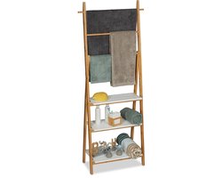 handdoekenrek - met planken - 150 x 50 x 30 cm - vrijstaand - bamboe - badkamer