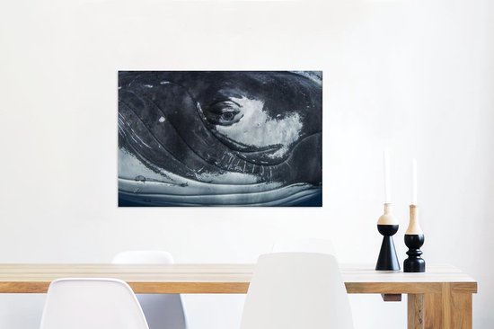 Toile de baleine à bosse gros plan 2cm 60x40 cm - Tirage photo sur toile (Décoration murale salon / chambre)