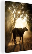 Peintures sur toile - Vache au crépuscule - 20x30 cm - Décoration murale