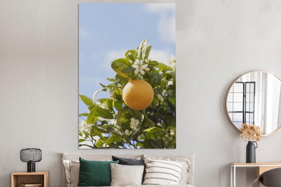 Gros plan d'orange sur la toile arbre 2cm 120x180 cm - Tirage photo sur toile (Décoration murale salon / chambre) / Arbres Peintures sur toile XXL / Groot format!