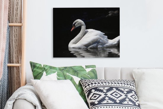 Gracieuse toile cygne blanc 2cm