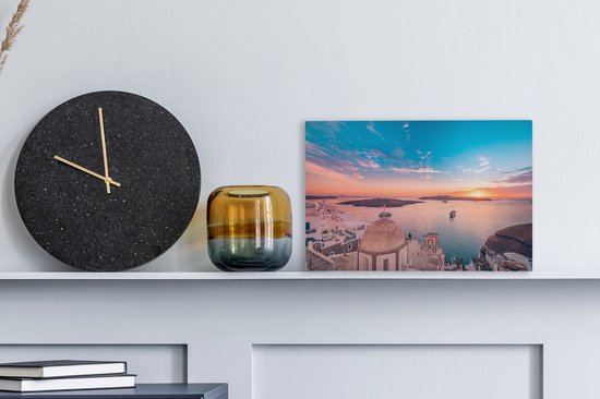 Grèce au coucher du soleil 30x20 cm - petit - Tirage photo sur toile (Décoration murale salon / chambre)