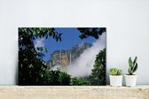 Canvas Schilderij Waterval - Venezuela - Water - Boom - 30x20 cm - Wanddecoratie