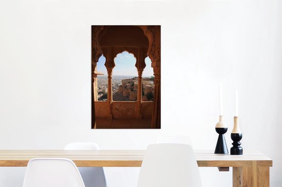 Photo d'un fort à Jaisalmer Toile 40x60 cm - Tirage photo sur toile (Décoration murale salon / chambre) / Villes asiatiques Peintures sur toile