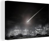 Canvas Schilderij Een komeet over afgelegen landschap - 60x40 cm - Wanddecoratie