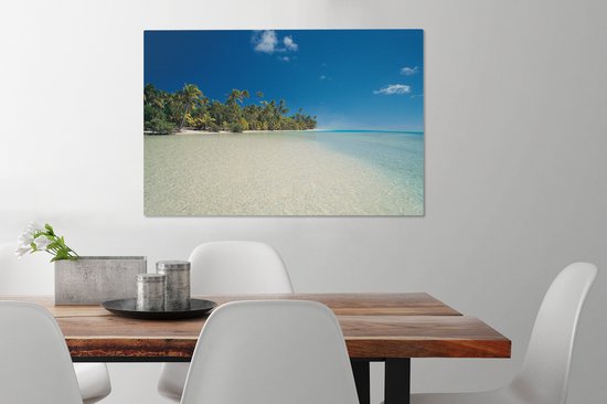 La plage exotique de One Foot Island toile 60x40 cm - Tirage photo sur toile (Décoration murale salon / chambre)