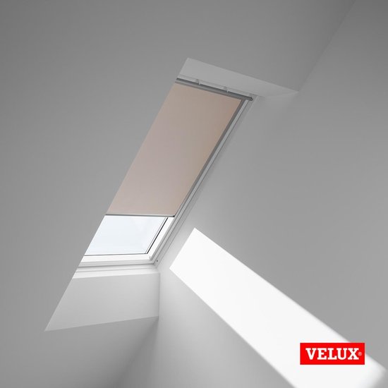 VELUX Store à enrouleur occultant d'origine (DKL), cadre argenté, PK08, beige