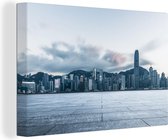 Canvas Schilderij Stad - Hong - Kong - Architectuur - 60x40 cm - Wanddecoratie