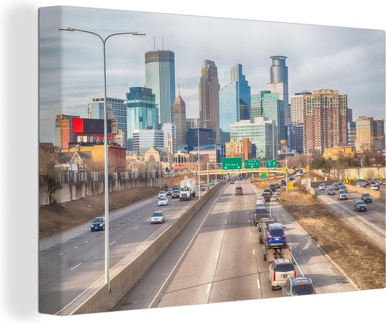 Downtown Minneapolis Horizon in North Amérique Canvas 140x90 cm - Tirage photo sur toile (Décoration murale salon / chambre)