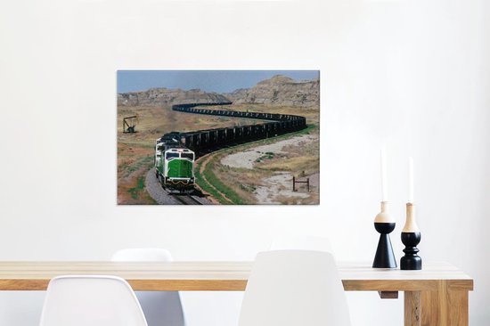 Une longue locomotive à vapeur aux Etats-Unis Toile 90x60 cm - Tirage photo sur toile (Décoration murale salon / chambre)