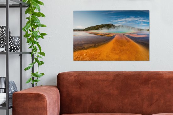 Un geyser torride dans le parc national de Yellowstone toile 90x60 cm - Tirage photo sur toile (Décoration murale salon / chambre)