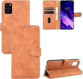 Voor UMIDIGI S5 Pro Effen kleur Huidgevoel magnetische gesp Horizontale flip kalftextuur PU lederen tas met houder & kaartsleuven & portemonnee (bruin)