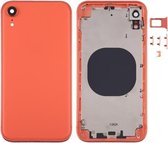 Vierkant frame batterij achterkant met SIM-kaarthouder en zijknoppen voor iPhone XR (oranje)