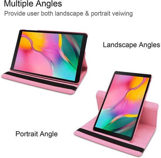 Geschikt voor Samsung Gallaxy Tab A7 10.4 Hoes bookcase - (2020/2022) - 360 draaibare - LIcht Rose