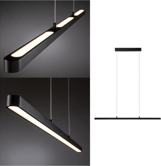 Paulmann LED hanglamp Lento - zwart - dimbaar - in hoogte verstelbaar
