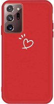Voor Samsung Galaxy Note20 Ultra Three Dots Love-heart Pattern Frosted TPU beschermhoes (rood)