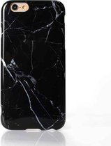 Voor iPhone 6 Plus en 6s Plus zwart marmeren patroon TPU beschermhoes achterkant