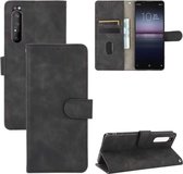 Voor Sony Xperia 1 II Effen Kleur Huidgevoel Magnetische Gesp Horizontale Flip Kalfsstructuur PU Lederen Case met Houder & Kaartsleuven & Portemonnee (Zwart)