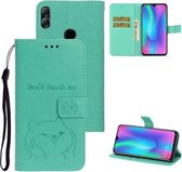 Voor Huawei Honor 10 Lite Chai Dog Pattern Horizontale Flip Leather Cover Met Bracket & Card Slot & Wallet & Lanyard (Green)