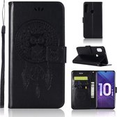 Windgong Uil Embossing Patroon Horizontale Flip Leren Case met Houder & Kaartsleuven & Portemonnee Voor Huawei Honor 10i / Honor 20 Lite (Zwart)