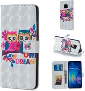 Lovers Owl Pattern Horizontale Flip Leather Case voor Huawei Mate 20, met houder & kaartsleuven & fotolijst & portemonnee