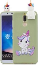 Voor Huawei Mate 10 Lite Cartoon schokbestendige TPU beschermhoes met houder (eenhoorn)