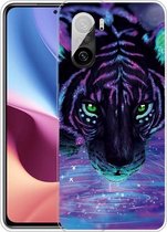Voor Xiaomi Redmi K40 / K40 Pro schokbestendig geverfd transparant TPU beschermhoes (paarse tijger)