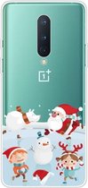 Voor OnePlus 8 Christmas Series transparante TPU beschermhoes (Snow Entertainment)