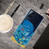 Voor OnePlus Nord N100 gekleurde tekening Clear TPU beschermhoesjes (walvis zeebodem)