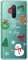 Voor OnePlus 8 Christmas Series transparante TPU beschermhoes (Simple Snowman)