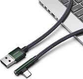 JOYROOM S-1230N4 3A Type-C / USB-C Gaming Hoekkop Snellaadgegevenskabel, lengte: 1,2 m (zwart groen)