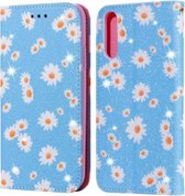 Voor Huawei Y8P (2020) Glinsterende Daisy Magnetische Horizontale Flip Leren Case met Houder & Kaartsleuven & Fotolijst (Blauw)