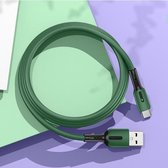 USAMS US-SJ433 U51 USB-C naar USB siliconen datakabel met licht, kabellengte: 1m (donkergroen)