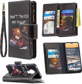 Voor Nokia 5.3 Gekleurde Tekening Patroon Rits Horizontale Flip Leren Case met Houder & Kaartsleuven & Portemonnee (Beer)