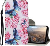 Voor Huawei Honor 10i Gekleurde Tekening Patroon Horizontale Flip Leren Case met Houder & Kaartsleuven & Portemonnee (Dragonfly Bloem)