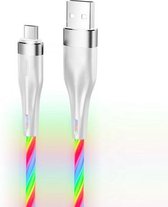 JOYROOM S-1224N3 2.4A Micro USB Intelligent Light Control Streamer Oplaadgegevenskabel, lengte: 1,2 m (wit)