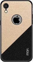 MOFI schokbestendig TPU + pc + stoffen hoesje voor iPhone XR (goud)