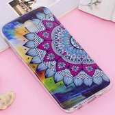 Voor Galaxy J5 (2017) (EU-versie) Noctilucent IMD Half Flower Pattern Soft TPU Back Case Protector Cover