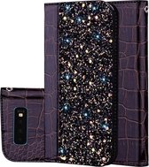 Krokodillentextuur Glitterpoeder Horizontale Leren Flip Case voor Galaxy S10 +