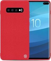 NILLKIN 3D Textured Nylon Fiber TPU Case voor Galaxy S10 + (rood)