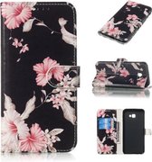 Gekleurde tekening marmer patroon horizontale flip PU lederen tas met houder & kaartsleuven & portemonnee voor Galaxy J4 + (Azalea)